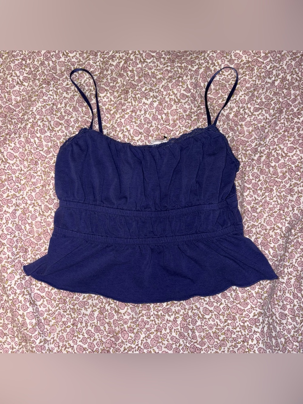 Cotton On Navy Spaghetti Strap crop top